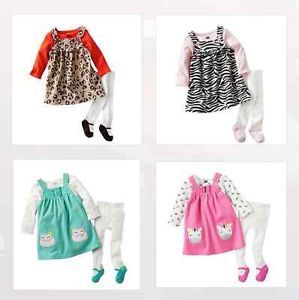 Carters Baby Girl Clothes 3 Piece Dress Set Fleece 3 6 9 12 18 24 Months