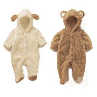 Warm Winter Animal Fleece Coat Boy Girl Baby Clothes Bear Pig Sheep Cut Top