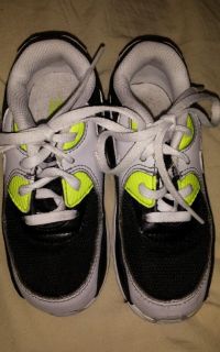 Used Nike Air Max 90 Black White Volt Grey Toddler Sz 9 408110 061