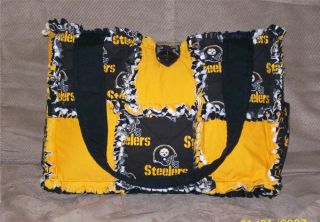 Pittsburgh Steelers NFL Black Yellow Rag Quilt Diaper Bag Tote Purse