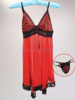 Sexy Women's Lingerie Set Sheer Sleepwear Dress Babydoll G String Hot Sales