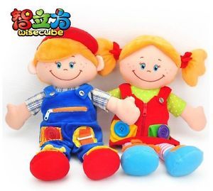 Multi Purpose Plush Doll Baby Toy Learn to Dress Clothes Early Development 1pc