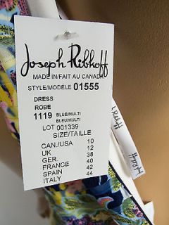 Joseph Ribkoff New Dress 10 M Sleeveless Summer Bright Fan Pleat Floral Gown