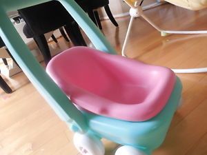 Today's Kids Pink Blue Plastic Baby Doll Toy Stroller Removable Seat EUC