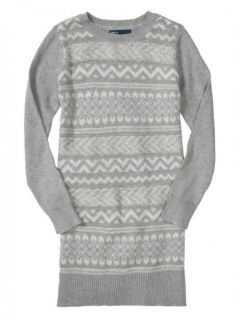 Gap Toddler Girl Size XS 4 5 Sweater Dress Gray White Fair Isle $39 95