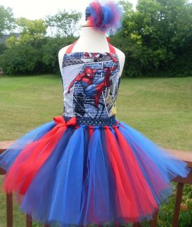 Spiderman Tutu Dress Pageant Costume Birthday Red Marvel Spider Girls