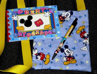 Personalized Disney Mickey Mouse Autograph Book w Matching Bag Pen Custom