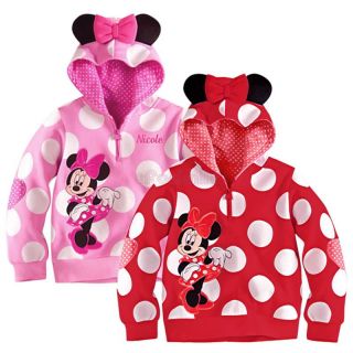 Girls Minnie Mouse Bow Hoodie Sweatshirt Coat T Shirt Costume Toddler Kid 1 5T