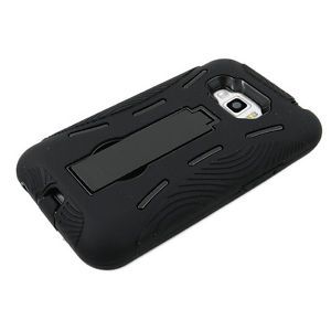 Black Impact Hard Soft Case Cover Kickstand LG Optimus Elite LS696 Accessory