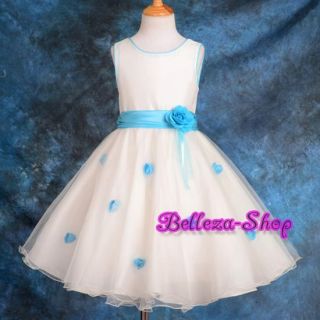 Ivory Wedding Flower Girl Pageant Formal Occasion Dress Size 4 5 FG102