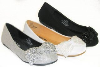 Sparkle Glitter Girls Kids Ballet Flats Casual or Pageant Dress Shoes