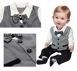 Boy Baby Kid Toddler Gentleman One Piece Romper Jumpsuit Clothes Outfit Clothing