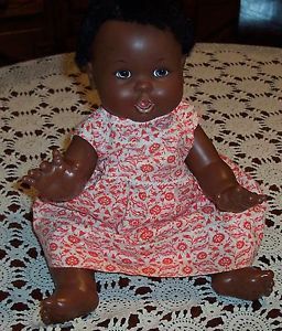 Vintage Rub A Dub Dolly Black African American Ideal Baby Doll Clothes 1973