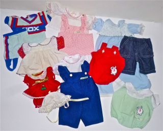Lot of Vintage Modern Cabbage Patch Kids 13" Baby Doll Clothing Dress Outfits