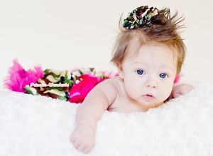 Newborn Baby Hot Pink Camouflage Camo Full Pettiskirt Skirt Tutu Dress 3 12Month
