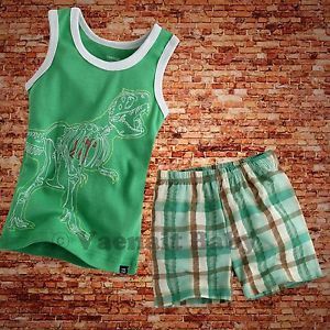 2pcs Vaenait Baby Kids Boy Clothes Outfit Top Bottom Sets "Green Tyranno"12 24M