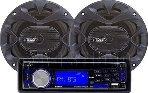 Boss Car Audio 658UA CD  Player Receiver with CK65 6 5" Speakers Package Pack