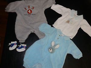 Infant Baby Boy Fall Winter Sleepers Socks Shirt 0 3 3 6 Months Clothing Lot