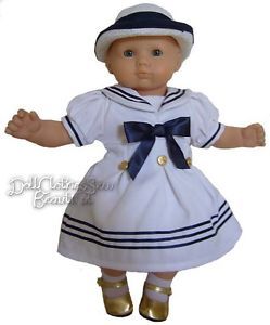 Doll Clothes Fits Bitty Baby Sailor Dress Hat Cutest