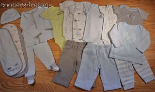 Boys 3 6 Month Carter's Carters Safari Layette Bodysuits Pants Clothes Baby