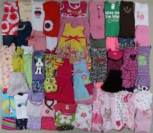 Lot of 54 Items of Baby Girl Clothes Outfits Sizes 3 12 Months