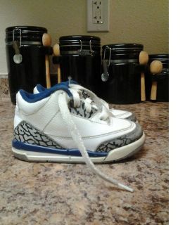 2010 Nike Air Jordan III 3 True Blue Toddler Size 7c Retro Bred Concord