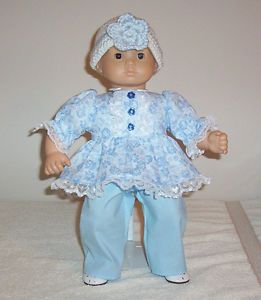 Dolls Clothes Outfits Blue Flowers Pants Fit Bitty Baby Berenguer 15 17