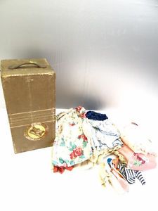 Large Vintage Lot Used Old Baby Doll Clothes Dresses Accessories in Suitcase