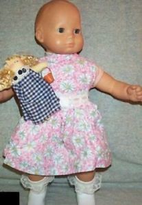 Doll Clothes Fit American Girl 18" inch 3 Pcs Dress Stuffed Doll Bitty Baby Pink