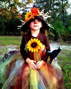 Girl's Halloween Tutu Costume Scarecrow Outfit Custom Made