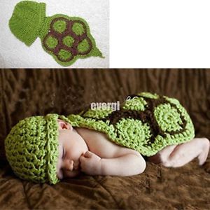 Baby Girls Boy Newborn 9M Knit Crochet Tortoise Clothes Photo Prop Outfits New