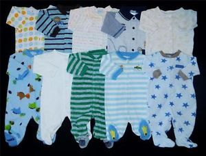 Baby Boy Newborn NB 0 3 Months Sleeper Pajamas Clothes Lot 