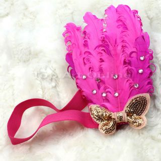 Hot Baby Infant Toddler Headband Bow Peacock Feather Flower Hair Band Headwear