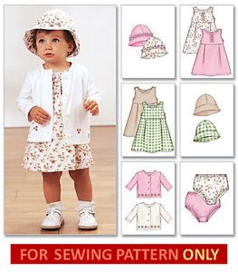 Sewing Pattern Make Dress Jacket Hat Panties Baby Girl Clothes Size 13 29 Lbs