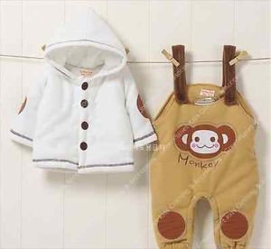 Monkey Baby Boys Suit Outfit Clothes Set Toddler Coat Jacket Age 1 2 Years