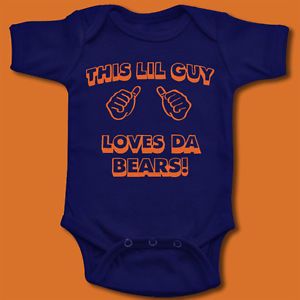 Chicago Bears Newborn Baby Bodysuit Clothes Loves Da Bears Child T Shirt