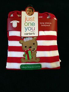 Carter's Newborn Baby Boy Girl First Christmas Red Bodysuit Outfit Clothes