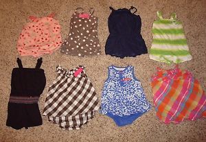 Large Lot Baby Girl Summer Rompers Toddler 12 Months Carter's Play Clothes