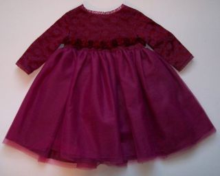 Baby Lulu Burgundy Dress Tulle Holiday Christmas Stunning 9 MO Mint Condition