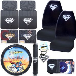 DC Comics Superman Car Steering Wheel Cover Silver Shield Logo Auto Accessories