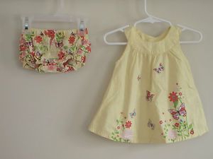 Girls H M Size 2 4 3 6 Months Spring Summer Dress Outfit Set Ruffle Diaper Cover