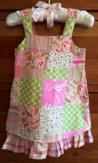 Baby Girl's Gap Patchwork Pink Madras Plaid Jumper Dress Bloomers Set 3 6