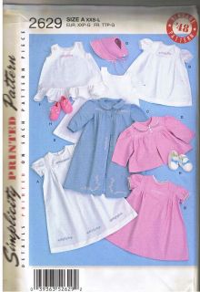 Vintage 40s Retro Infant Baby Girl Clothes Layette Bonnet Simplicity Pattern