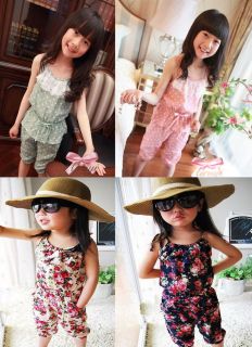 Girls Kids Toddler Jumpsuit Short Playsuit Clothing One Piece Cute Costume S2 8Y