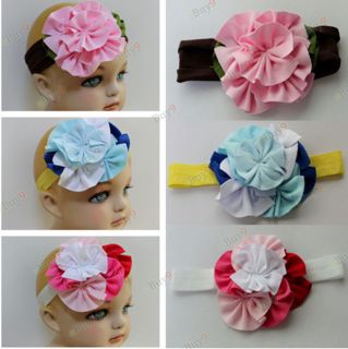 Top Baby Flower Headband Infant Toddler Girl Cotton Headband x 1 S307Z