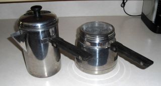 Vintage Steelco Stainless Steel Coffee Tea Pot Brewer Set 5 PC Very RARE Set