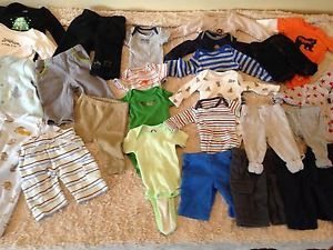Huge Lot of Mixed Infant Baby Boy Clothes Newborn to 3 mos Carter Gymboree