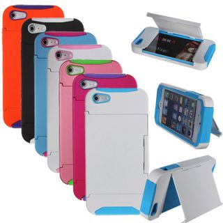 Heavy Duty TPU Wallet Matte Credit ID Card Hard Soft Case Cover for iPhone 5 5th