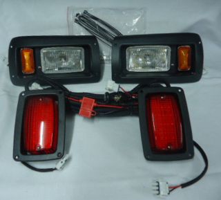 Club Car DS Golf Cart Adjustable Halogen Headlight Kit with LED Taillights