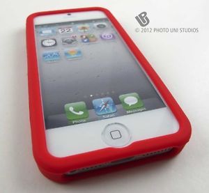 Red Soft Silicone Gel Rubber Skin Case Cover Apple iPhone 5 6th Gen Accessory